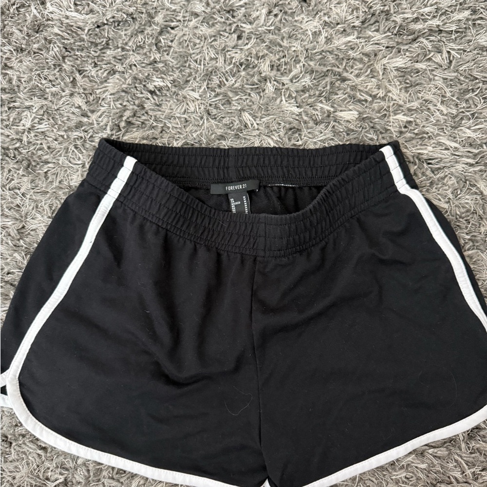 Forever 21 Black Women's Shorts with White Trim